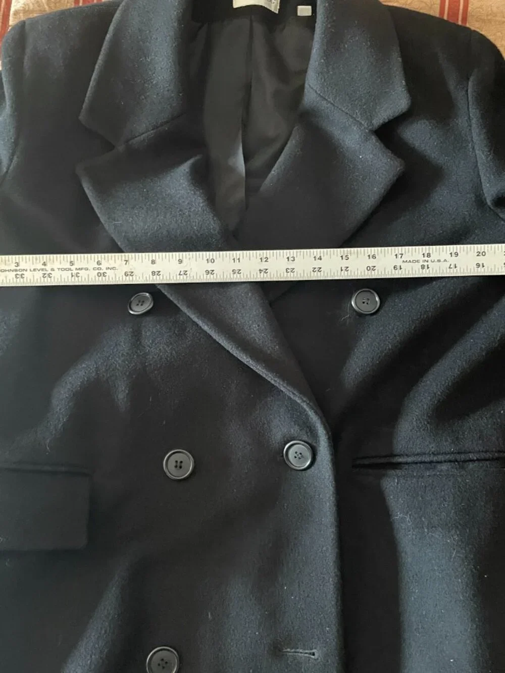 London Fog Black Double-Breasted Pea Coat Size 10 Wool - Picture 9 of 9